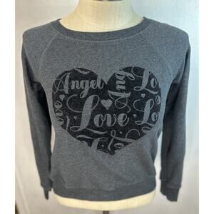 Victorias Secret Y2K Charcoal Gray Velvet Angel Love Heart Size XS